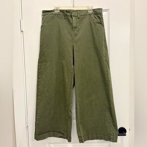 Torrid Olive Green Feel The Fit Wide Leg Trouser Size 18R High Rise Stretch Pant